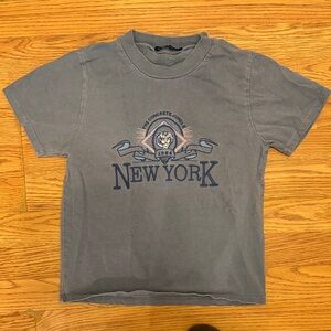 Brandy Melville Embroidered Blue  New York Graphic T-Shirt
